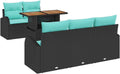 Hochwertige Sofa Set ausgestattet mit Speicher 6 pcs schwarz und Terrassenmoebel Modulares Sofa Set strapazierfaehig und UV bestaendig geeignet fuer Entspannung und Lounge Variante 564