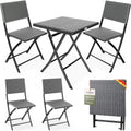 Hochwertige Polyrattan Balkonmoebel 3 TLG klappbar Platzsparend 2 Personen wetterfest Balkon Terrasse Bistro Moebel GartenloungeSet Set anthrazit Variante 77