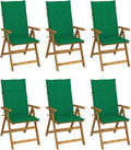 Hochwertige Klappbare Gartenstuehle 6 STK ausgestattet mit Auflagen Massivholz Akazie GartenstuhlSet mit Kissen aus Akazienholz mit VintageLook Variante 790